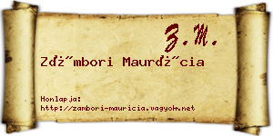 Zámbori Maurícia névjegykártya